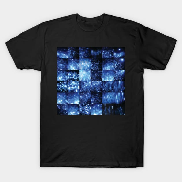 Blue Glitter - Video Stills Grid T-Shirt by ellenmueller